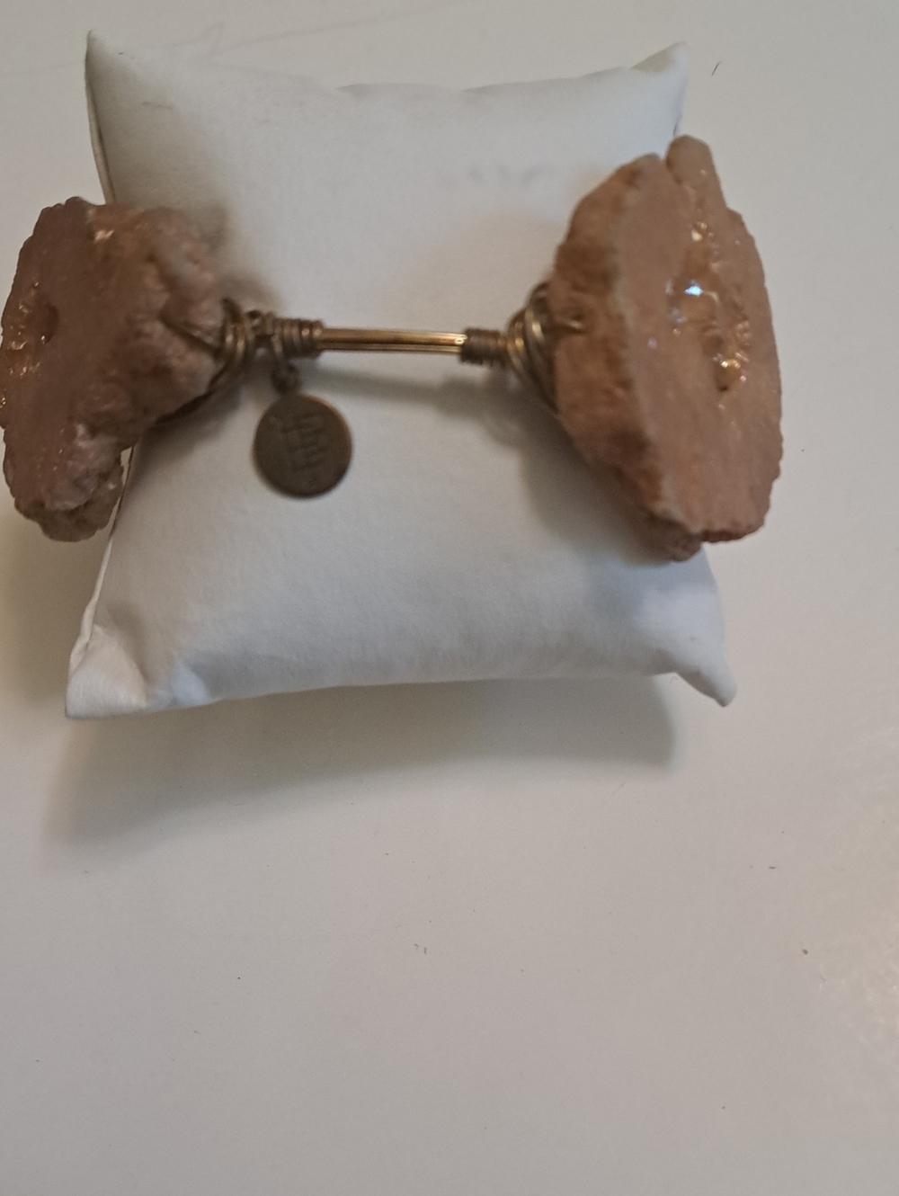 Beige Druzy Stone Cuff Bracelet